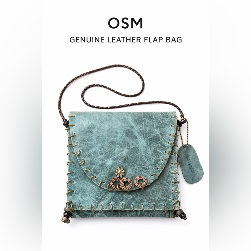Teal Leather Crossbody Bag by OSM NWT